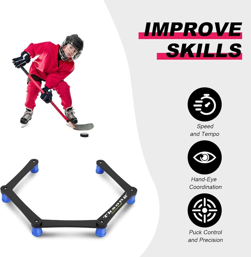 Tksong Hockey Training Equipment - Adjustable Hockey Trainer for Stick Handling & Puck Control | Portable Training Aids for Kids & Adults | On/Off Ice Use，5/7 Sections - Image 3
